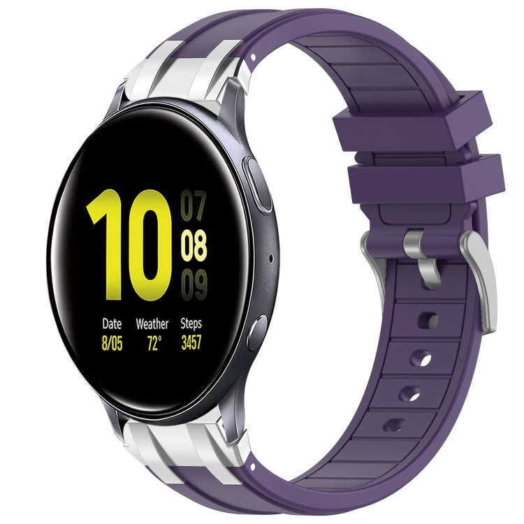For Samsung Galaxy Watch Active 2 20mm Quick Release Silver Buckle Royal Silicone Watch Band(Purple) - free shipping - PMC TechLife - Order now!