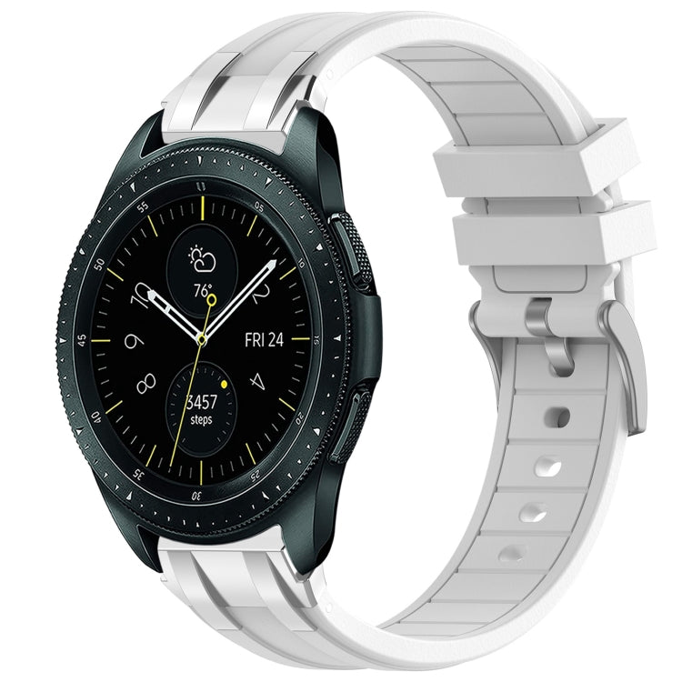 For Samsung Galaxy Watch 42mm 20mm Quick Release Silver Buckle Royal Silicone Watch Band(White) - free shipping - PMC TechLife - Order now!