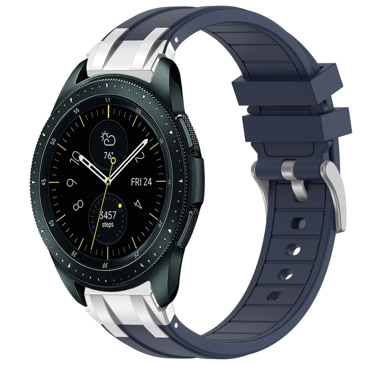 For Samsung Galaxy Watch 42mm 20mm Quick Release Silver Buckle Royal Silicone Watch Band(Navy Blue) - free shipping - PMC TechLife - Order now!
