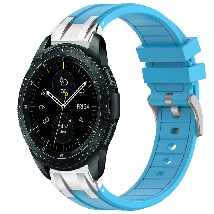 For Samsung Galaxy Watch 42mm 20mm Quick Release Silver Buckle Royal Silicone Watch Band(Sky Blue) - free shipping - PMC TechLife - Order now!