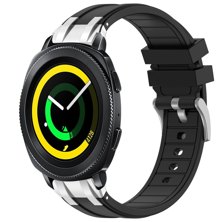 For Samsung Gear Sport 20mm Quick Release Silver Buckle Royal Silicone Watch Band(Black) - free shipping - PMC TechLife - Order now!