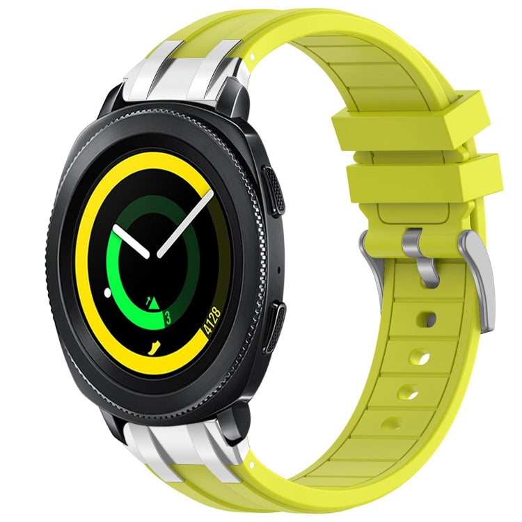 For Samsung Gear Sport 20mm Quick Release Silver Buckle Royal Silicone Watch Band(Vital Yellow) - free shipping - PMC TechLife - Order now!