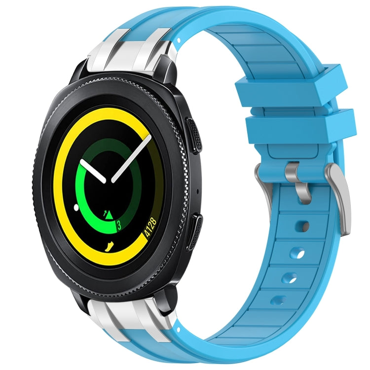 For Samsung Gear Sport 20mm Quick Release Silver Buckle Royal Silicone Watch Band(Sky Blue) - free shipping - PMC TechLife - Order now!