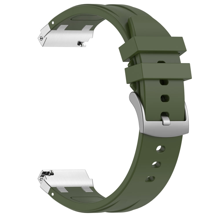 For Samsung Gear S2 Classic 20mm Quick Release Silver Buckle Royal Silicone Watch Band(Olive Green) - free shipping - PMC TechLife - Order now!