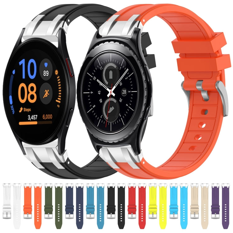 For Samsung Galaxy Watch 7 40 / 44mm 20mm Quick Release Silver Buckle Royal Silicone Watch Band(Orange) - free shipping - PMC TechLife - Order now!