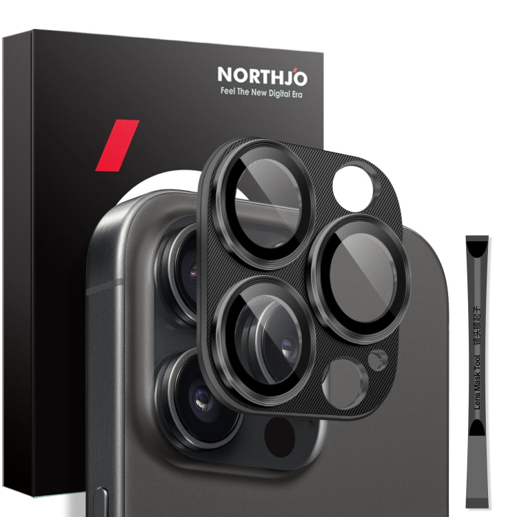 For iPhone 16 Pro / 16 Pro Max NORTHJO CD Vein Camera Lens Protector Tempered Glass Rear Lens Film(Black) - iPhone 16 Pro Max Tempered Glass by NORTHJO | Online Shopping South Africa | PMC TechLife | Buy Now Pay Later Mobicred