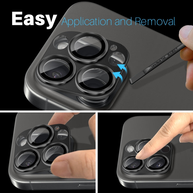 For iPhone 16 Pro / 16 Pro Max NORTHJO CD Vein Camera Lens Protector Tempered Glass Rear Lens Film(Black) - iPhone 16 Pro Max Tempered Glass by NORTHJO | Online Shopping South Africa | PMC TechLife | Buy Now Pay Later Mobicred