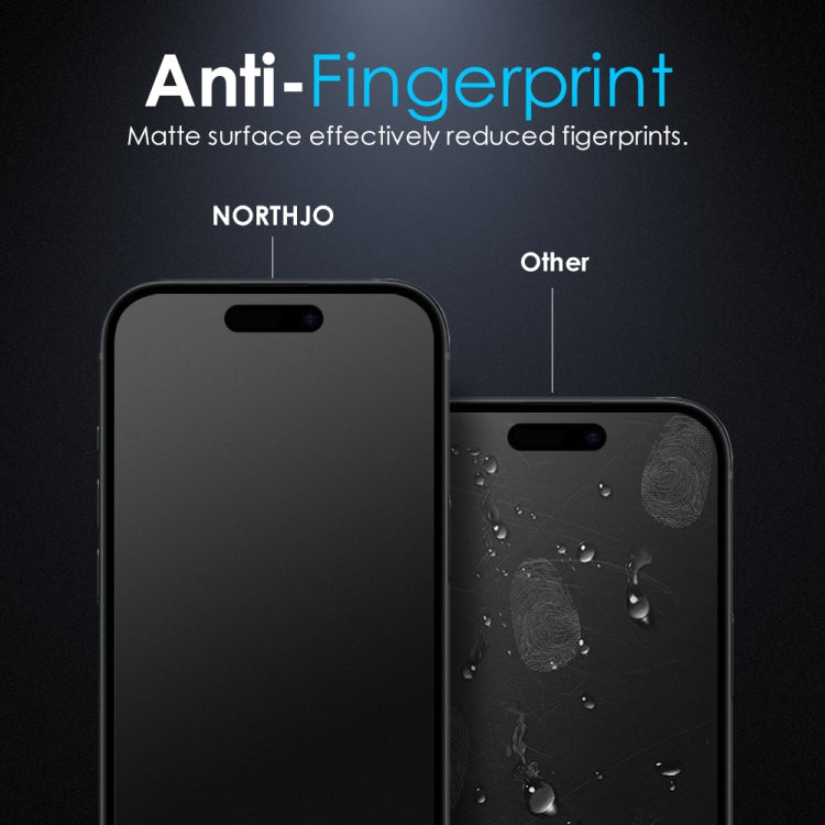 For iPhone 16 Pro Max NORTHJO Matte Silkscreen Anti-Fingerprint Tempered Glass Film - iPhone 16 Pro Max Tempered Glass by NORTHJO | Online Shopping South Africa | PMC TechLife | Buy Now Pay Later Mobicred
