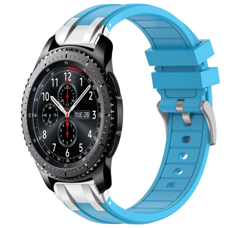 For Samsung Galaxy Gear S3 Frontier 22mm Quick Release Silver Buckle Royal Silicone Watch Band(Sky Blue) - free shipping - PMC TechLife - Order now!