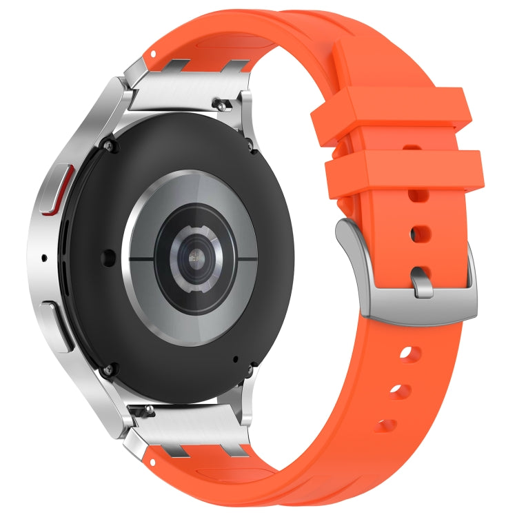 For Samsung Galaxy Watch 3 45mm 22mm Quick Release Silver Buckle Royal Silicone Watch Band(Orange) - free shipping - PMC TechLife - Order now!