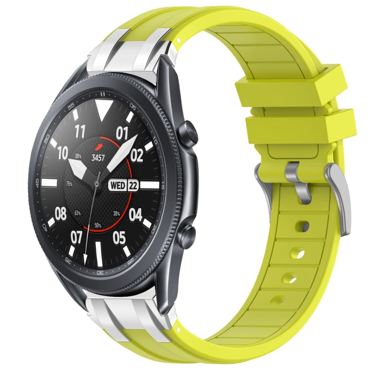 For Samsung Galaxy Watch 3 45mm 22mm Quick Release Silver Buckle Royal Silicone Watch Band(Vital Yellow) - free shipping - PMC TechLife - Order now!