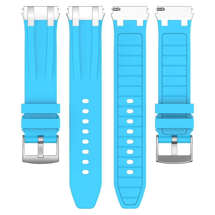 For Amazfit Bip3 Pro 20mm Quick Release Silver Buckle Royal Silicone Watch Band(Sky Blue) - free shipping - PMC TechLife - Order now!