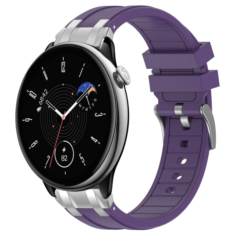 For Amazfit GTR Mini 20mm Quick Release Silver Buckle Royal Silicone Watch Band(Purple) - free shipping - PMC TechLife - Order now!
