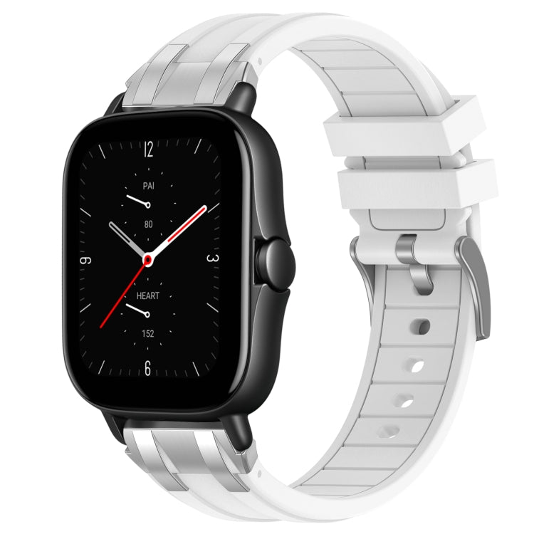 For Amazfit GTS 2e 20mm Quick Release Silver Buckle Royal Silicone Watch Band(White) - free shipping - PMC TechLife - Order now!