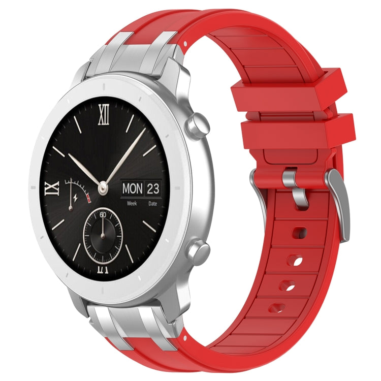 For Amazfit Pop 20mm Quick Release Silver Buckle Royal Silicone Watch Band(Red) - free shipping - PMC TechLife - Order now!