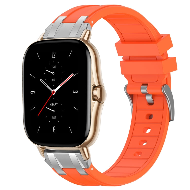 For Amazfit GTS 2 20mm Quick Release Silver Buckle Royal Silicone Watch Band(Orange) - free shipping - PMC TechLife - Order now!