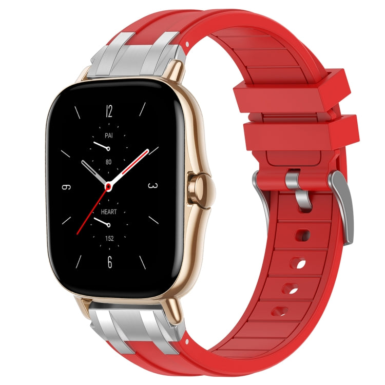For Amazfit GTS 2 20mm Quick Release Silver Buckle Royal Silicone Watch Band(Red) - free shipping - PMC TechLife - Order now!