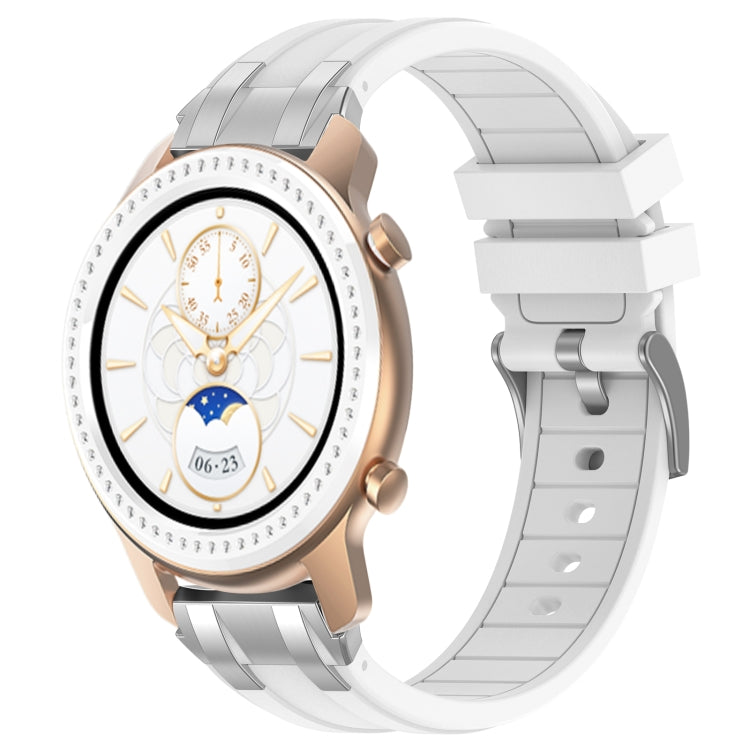 For Amazfit GTR 42mm 20mm Quick Release Silver Buckle Royal Silicone Watch Band(White) - free shipping - PMC TechLife - Order now!