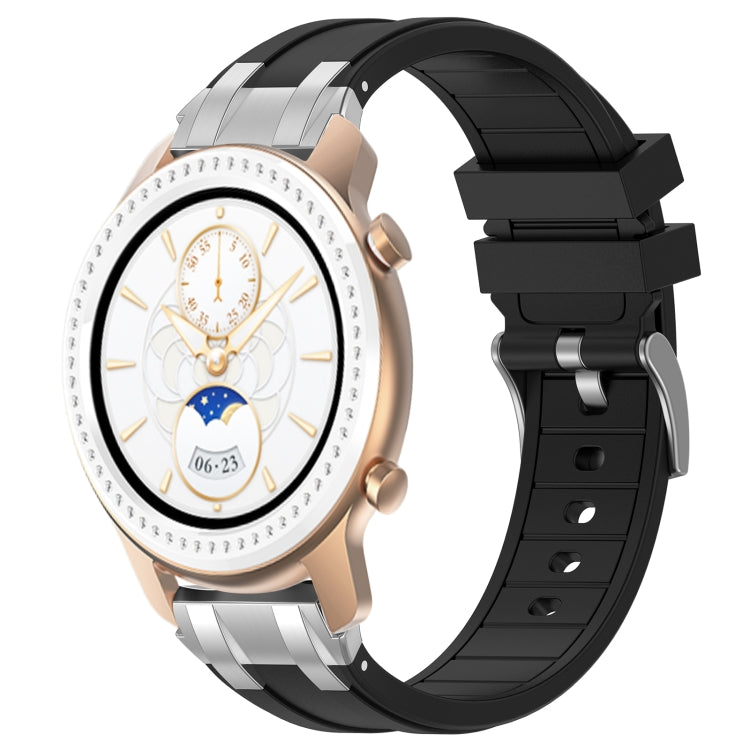 For Amazfit GTR 42mm 20mm Quick Release Silver Buckle Royal Silicone Watch Band(Black) - free shipping - PMC TechLife - Order now!