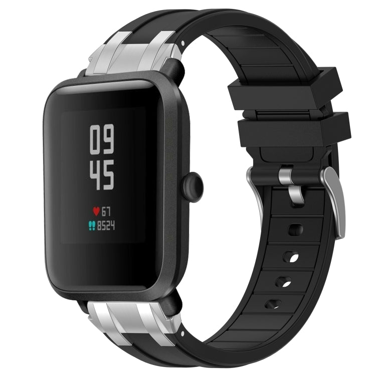 For Amazfit Bip S 20mm Quick Release Silver Buckle Royal Silicone Watch Band(Black) - free shipping - PMC TechLife - Order now!