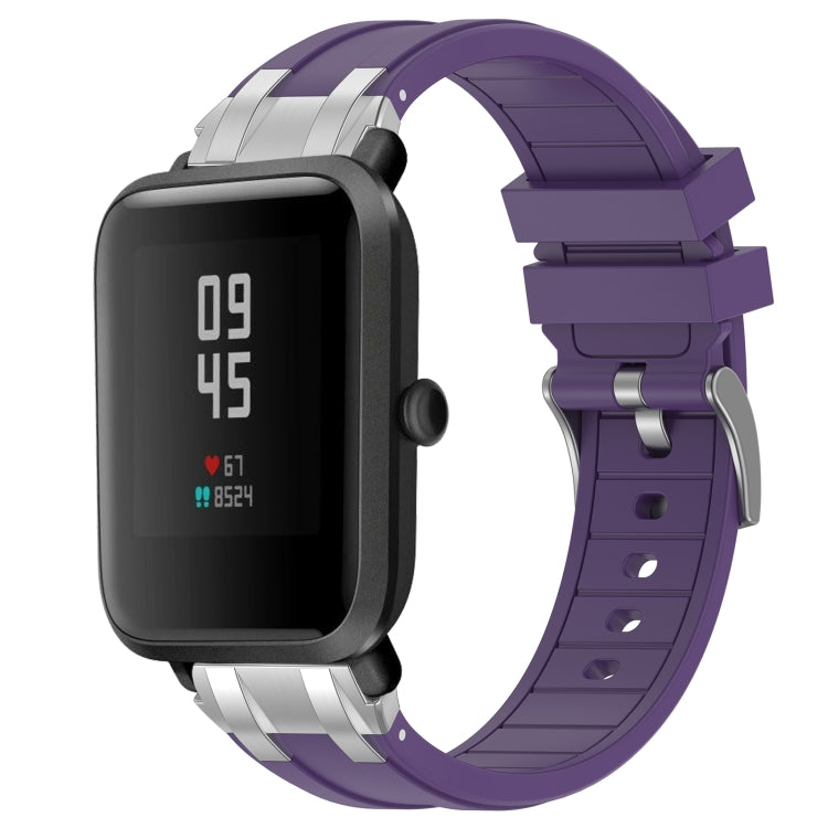 For Amazfit Bip S 20mm Quick Release Silver Buckle Royal Silicone Watch Band(Purple) - free shipping - PMC TechLife - Order now!