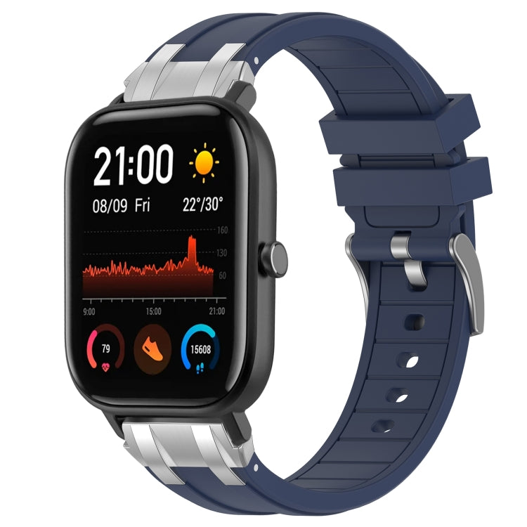 For Amazfit GTS 20mm Quick Release Silver Buckle Royal Silicone Watch Band(Navy Blue) - free shipping - PMC TechLife - Order now!