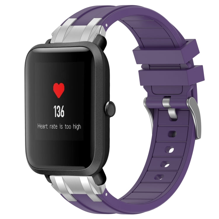 For Amazfit Bip 20mm Quick Release Silver Buckle Royal Silicone Watch Band(Purple) - free shipping - PMC TechLife - Order now!