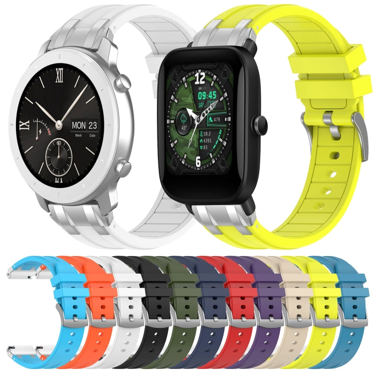 For Amazfit GTS 2 20mm Quick Release Silver Buckle Royal Silicone Watch Band(Orange) - free shipping - PMC TechLife - Order now!