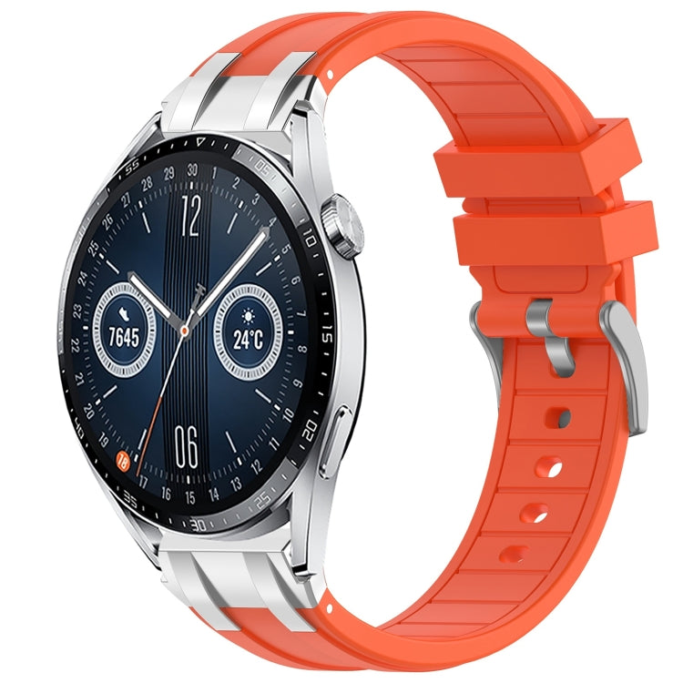 For Huawei Watch GT3 42mm 20mm Quick Release Silver Buckle Royal Silicone Watch Band(Orange) - free shipping - PMC TechLife - Order now!