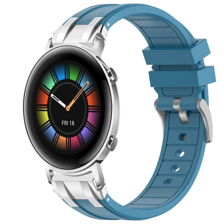 For Huawei Watch GT2 42mm 20mm Quick Release Silver Buckle Royal Silicone Watch Band(Sea Blue) - free shipping - PMC TechLife - Order now!