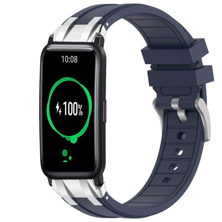 For Honor Watch ES 20mm Quick Release Silver Buckle Royal Silicone Watch Band(Navy Blue) - free shipping - PMC TechLife - Order now!