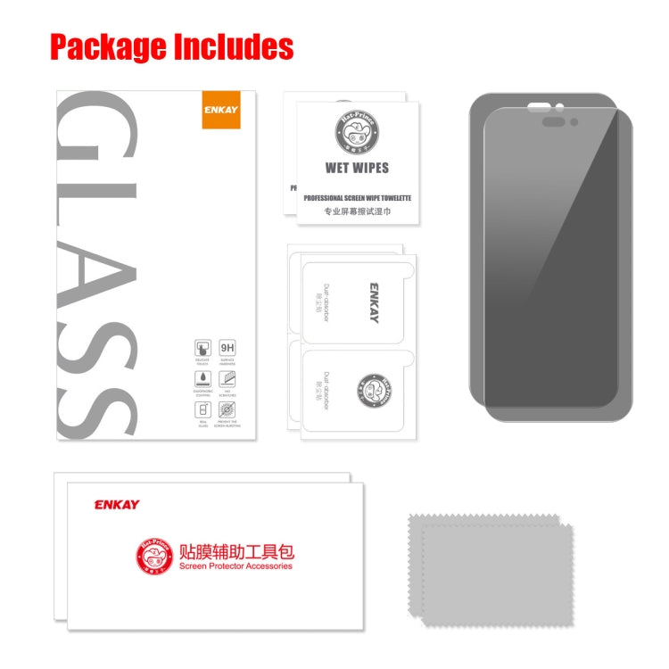 For iPhone 16 Pro 2pcs ENKAY Hat-Prince 28 Degree Anti-peeping Privacy Tempered Glass Film - iPhone 16 Pro Tempered Glass by ENKAY | Online Shopping South Africa | PMC TechLife | Buy Now Pay Later Mobicred