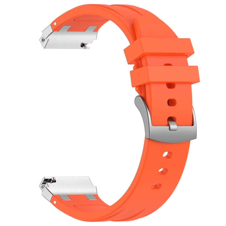 For Huawei Watch GT4 46mm 22mm Quick Release Silver Buckle Royal Silicone Watch Band(Orange) - free shipping - PMC TechLife - Order now!