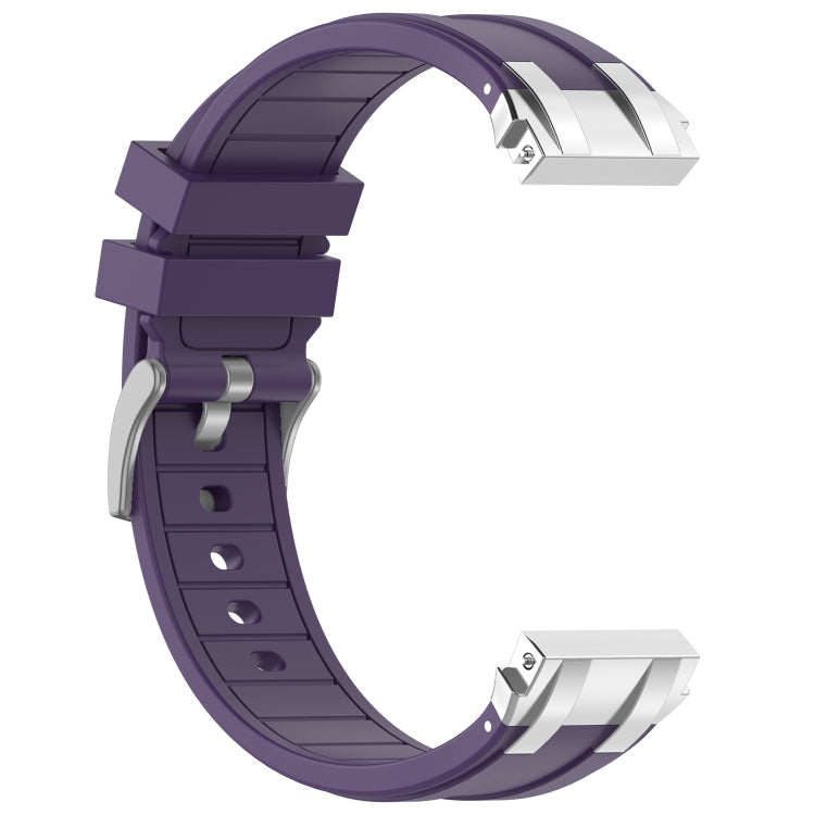 For Huawei Watch GT4 46mm 22mm Quick Release Silver Buckle Royal Silicone Watch Band(Purple) - free shipping - PMC TechLife - Order now!
