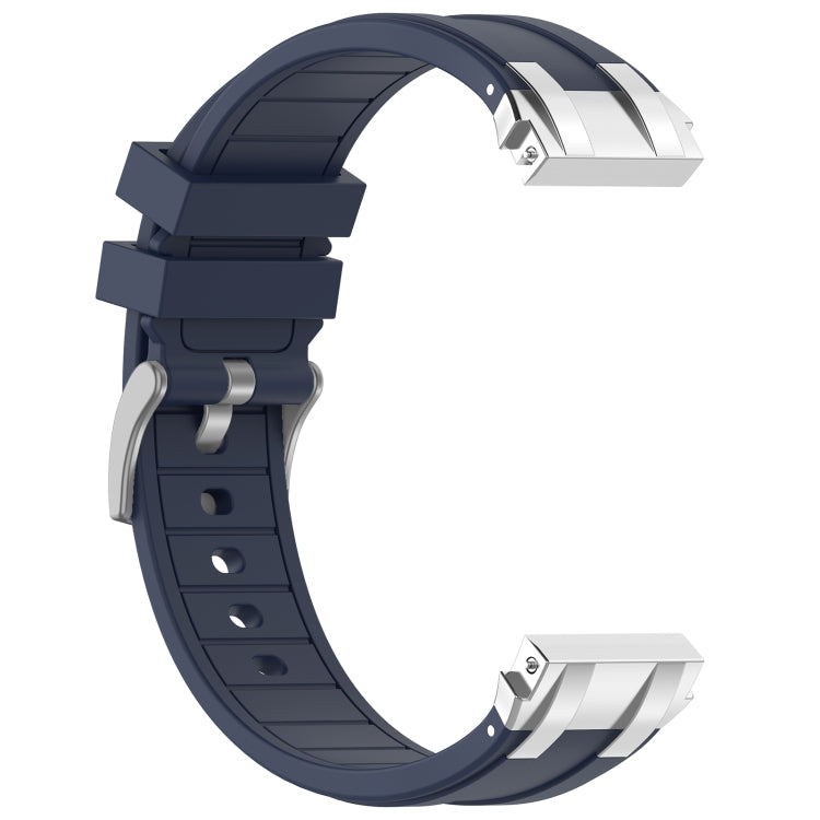 For Huawei Watch 4 22mm Quick Release Silver Buckle Royal Silicone Watch Band(Navy Blue) - free shipping - PMC TechLife - Order now!