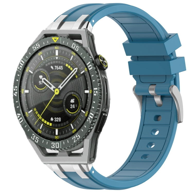 For Huawei Watch GT3 SE 22mm Quick Release Silver Buckle Royal Silicone Watch Band(Sea Blue) - free shipping - PMC TechLife - Order now!