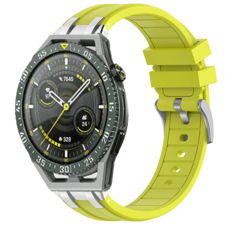 For Huawei Watch GT3 SE 22mm Quick Release Silver Buckle Royal Silicone Watch Band(Vital Yellow) - free shipping - PMC TechLife - Order now!