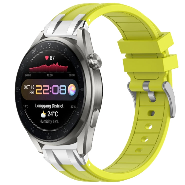 For Huawei Watch3 Pro New 22mm Quick Release Silver Buckle Royal Silicone Watch Band(Vital Yellow) - free shipping - PMC TechLife - Order now!