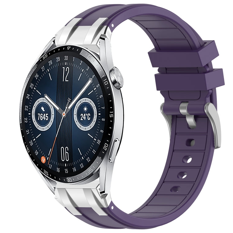 For Huawei Watch GT3 46mm 22mm Quick Release Silver Buckle Royal Silicone Watch Band(Purple) - free shipping - PMC TechLife - Order now!