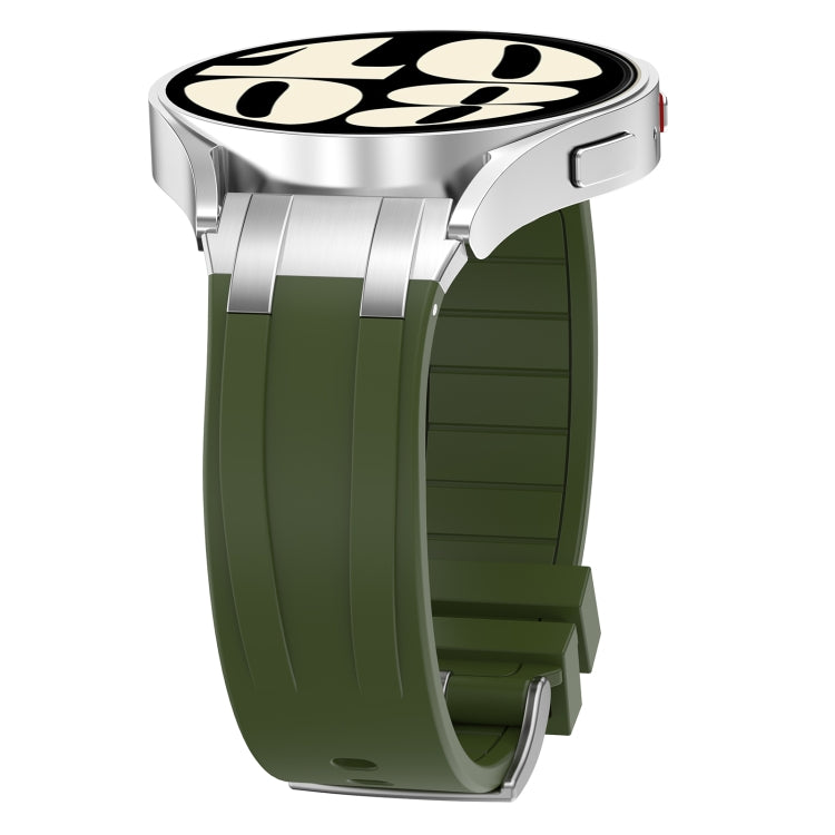 For Huawei Watch3 Pro 22mm Quick Release Silver Buckle Royal Silicone Watch Band(Olive Green) - free shipping - PMC TechLife - Order now!