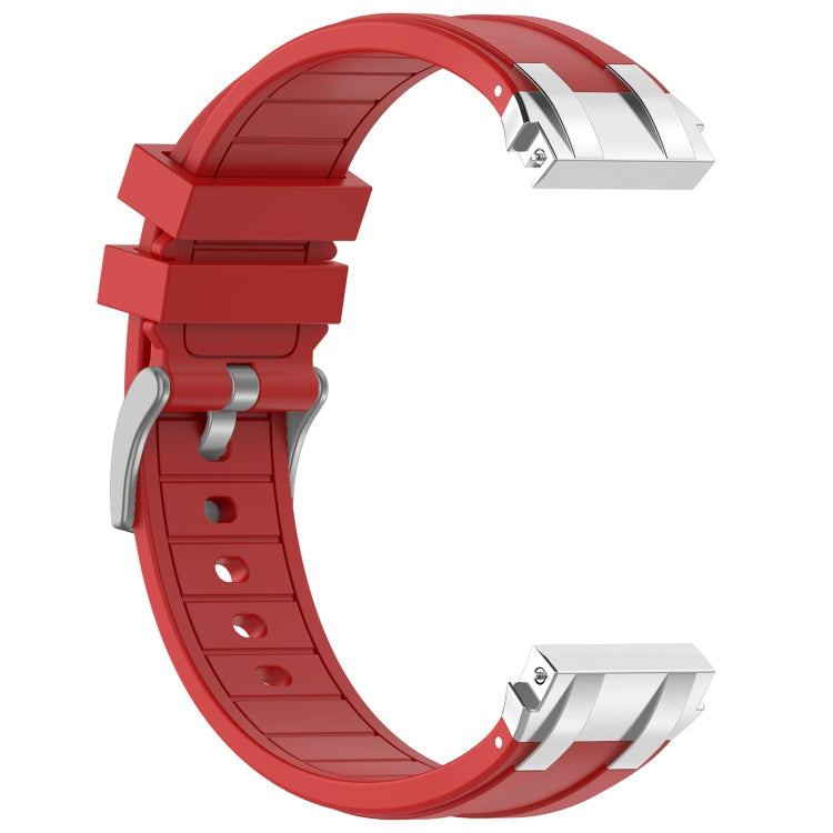 For Huawei Watch3 Pro 22mm Quick Release Silver Buckle Royal Silicone Watch Band(Red) - free shipping - PMC TechLife - Order now!