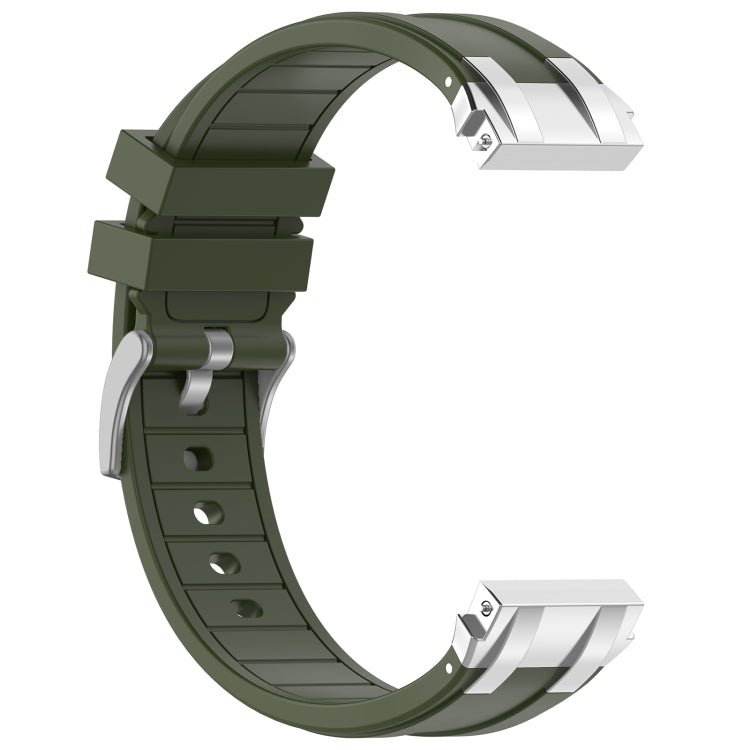 For Huawei Watch GT 22mm Quick Release Silver Buckle Royal Silicone Watch Band(Olive Green) - free shipping - PMC TechLife - Order now!