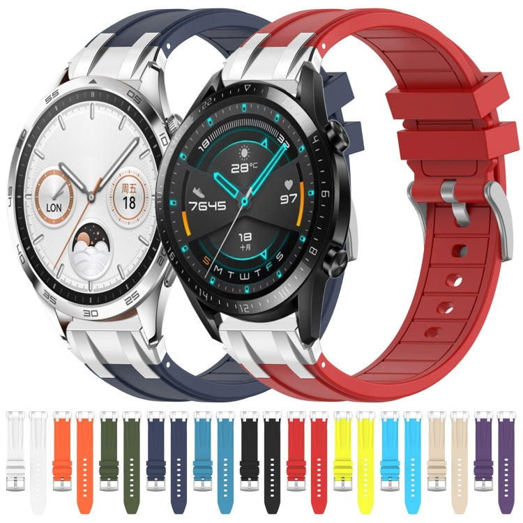 For Huawei Watch3 Pro 22mm Quick Release Silver Buckle Royal Silicone Watch Band(Sky Blue) - free shipping - PMC TechLife - Order now!