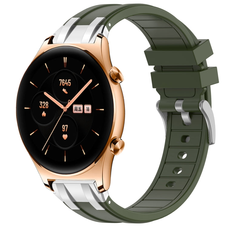 For Honor Watch GS 3 22mm Quick Release Silver Buckle Royal Silicone Watch Band(Olive Green) - free shipping - PMC TechLife - Order now!