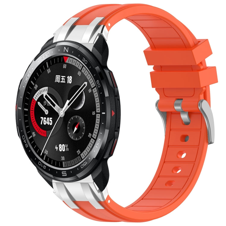 For Honor Watch GS Pro 22mm Quick Release Silver Buckle Royal Silicone Watch Band(Orange) - free shipping - PMC TechLife - Order now!