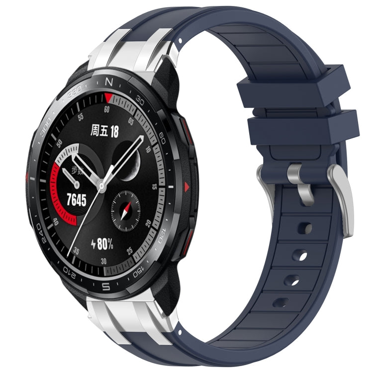 For Honor Watch GS Pro 22mm Quick Release Silver Buckle Royal Silicone Watch Band(Navy Blue) - free shipping - PMC TechLife - Order now!