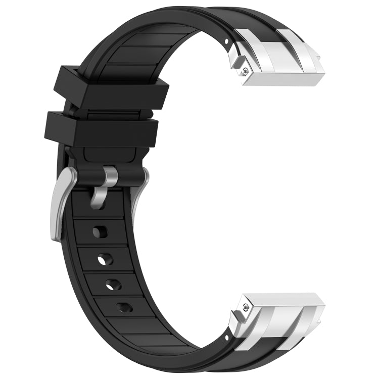 For Honor Magic Watch 2 46mm 22mm Quick Release Silver Buckle Royal Silicone Watch Band(Black) - free shipping - PMC TechLife - Order now!
