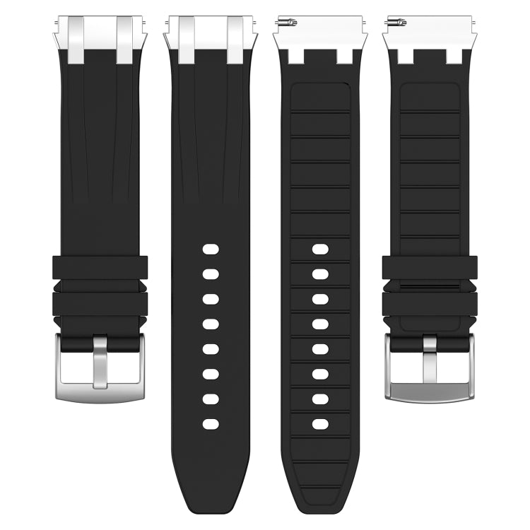 For Honor Magic Watch 2 46mm 22mm Quick Release Silver Buckle Royal Silicone Watch Band(Black) - free shipping - PMC TechLife - Order now!