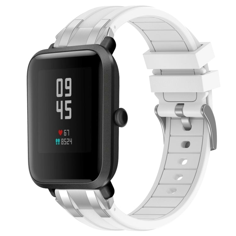 For Amazfit Watch Bip 5 22mm Quick Release Silver Buckle Royal Silicone Watch Band(White) - free shipping - PMC TechLife - Order now!