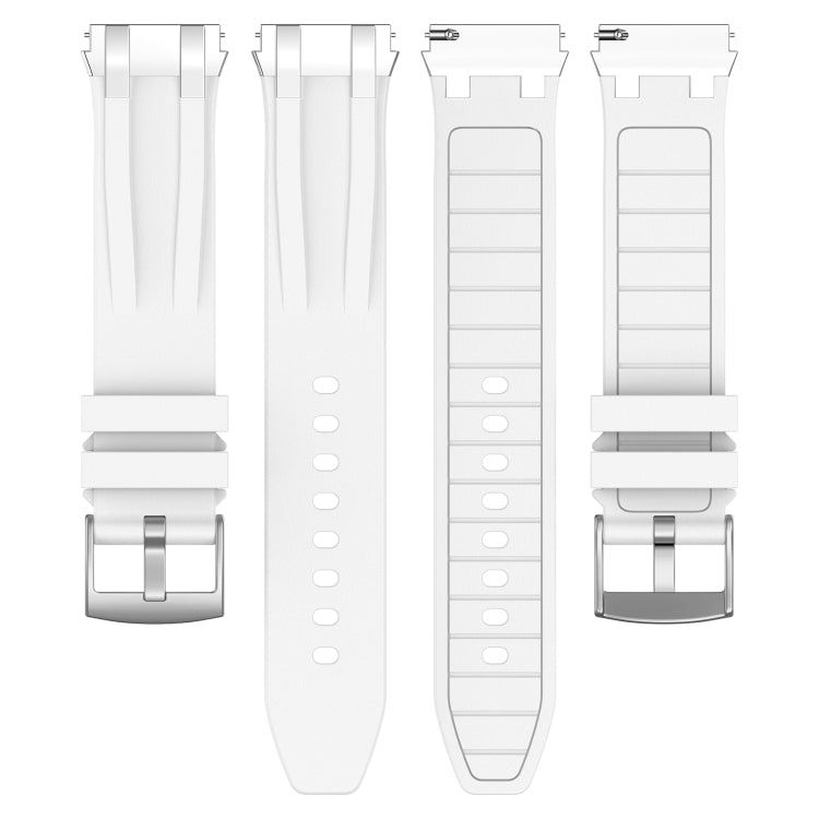 For Amazfit Watch GTR 2e 22mm Quick Release Silver Buckle Royal Silicone Watch Band(White) - free shipping - PMC TechLife - Order now!